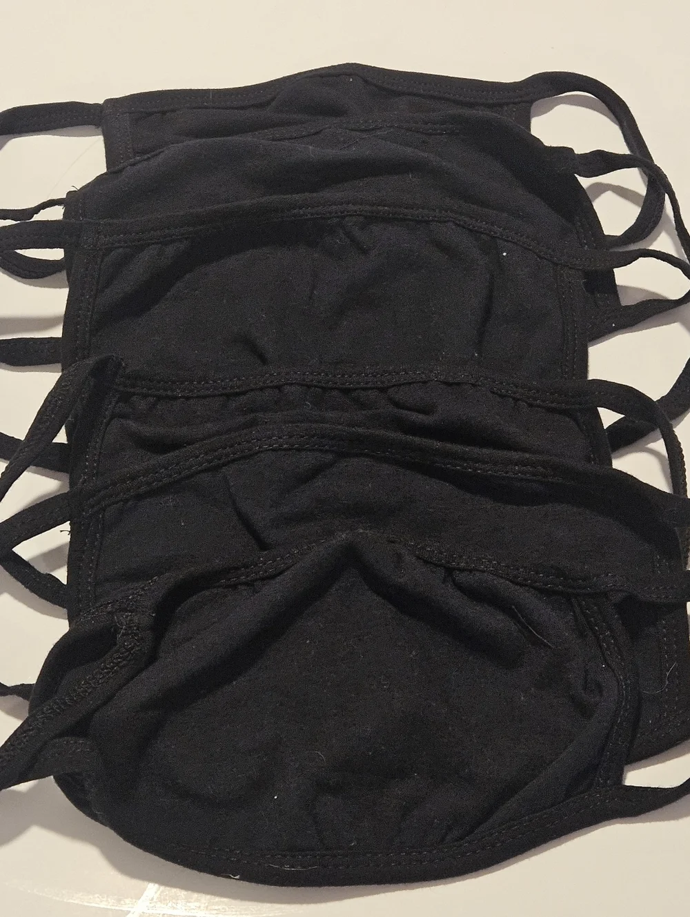 Set of 23 Reusable Fabric Decorative Face Masks with Ear Loops. Black, Silver,